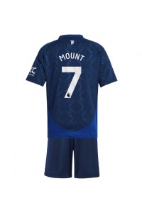 Fotbalové Dres Manchester United Mason Mount #7 Dětské Venkovní Oblečení 2024-25 Krátký Rukáv (+ trenýrky)